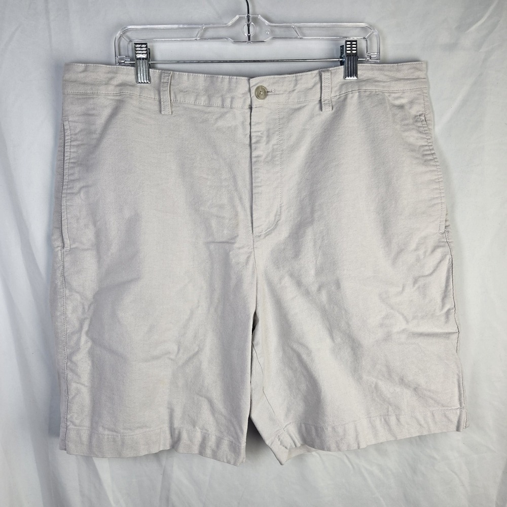 Chaps Stretch Chino Shorts Mens 40 Beige 10 In Inseam Classic Neutral Preppy